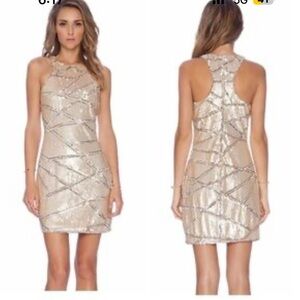 Parker Revolve gold‎ sequin bodycon mini dress party holiday new year XS wedding